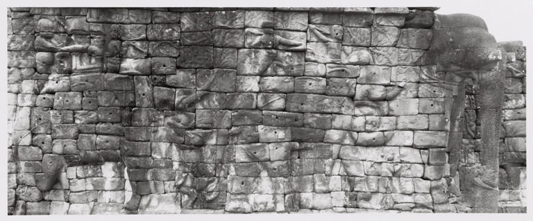 Elephant terrace, Angkor Wat (facing the Royal Palace), plate XXI from portfolio Angkor Wat, Cambodia: Vision of the God-Kings