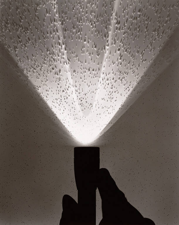 Flashlight and salt: photogram on film