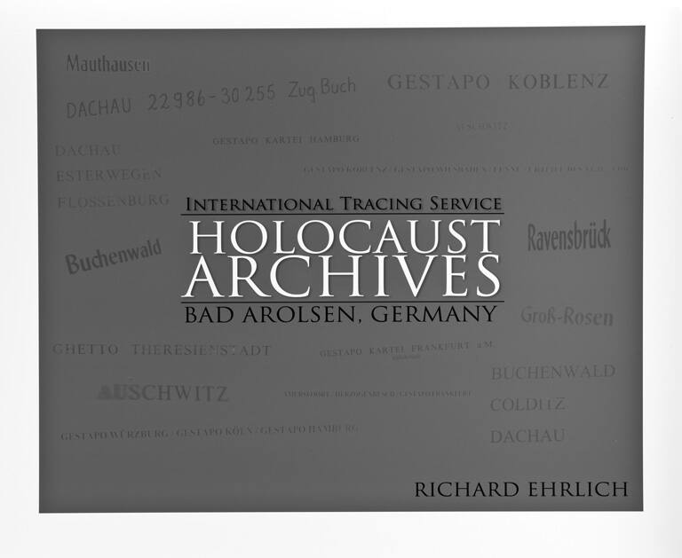 Title page from portfolio, Holocaust Archives, International Tracing Service, Bad Arolsen, Germany