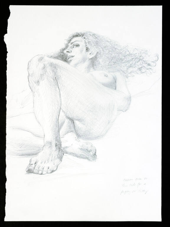 Reclining nude from below