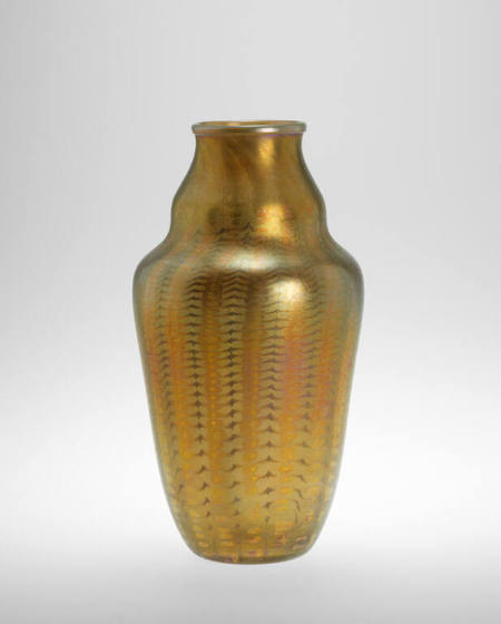 Vase, Gold With Vertebrae Markings and Iridescence