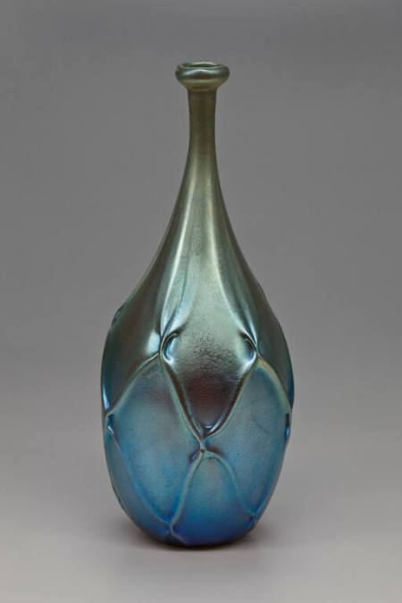 Light Blue Bottle with Pinched Sides