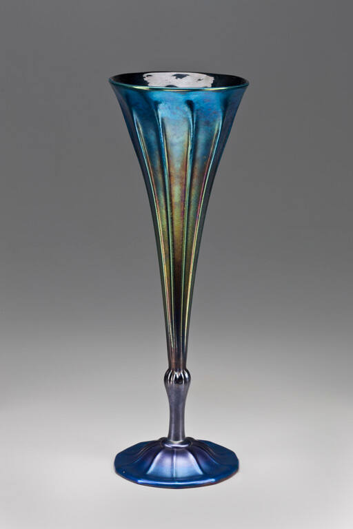 Vase, Blue With Flaring Top