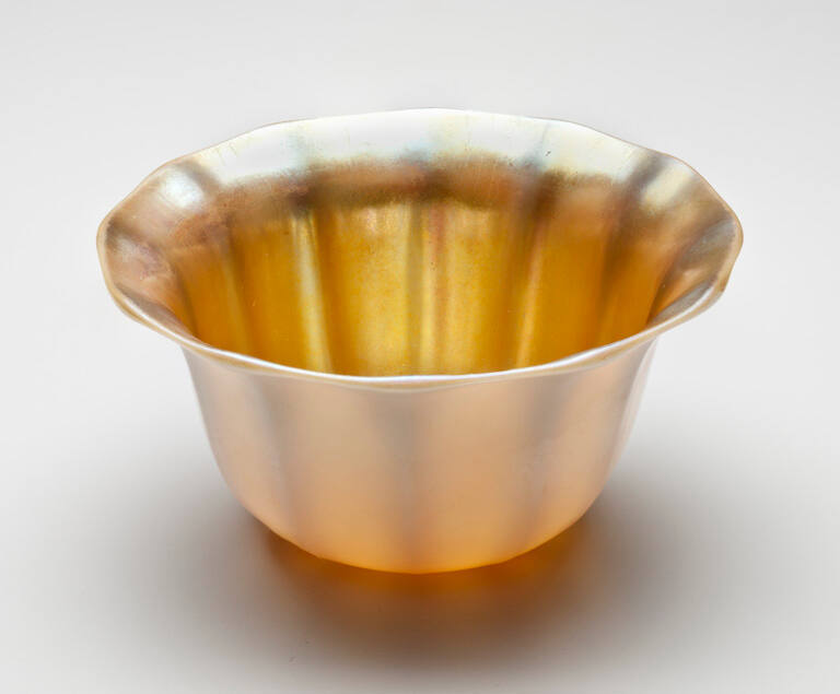 Bowl, gold interior, opal exterior