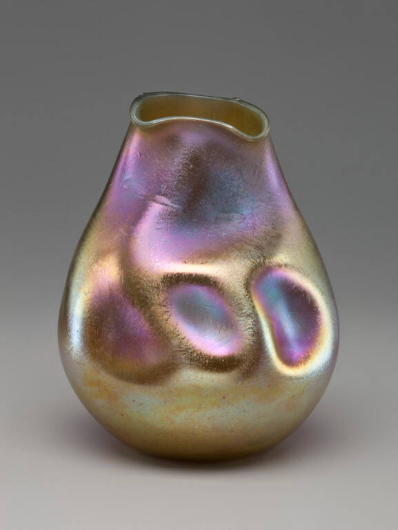 Vase, gold free form iridescent