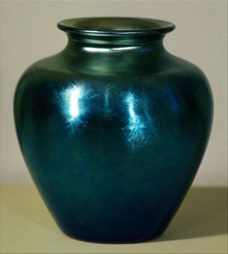 Blue Aurene Bulbous Vase