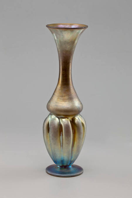 Vase, Gold and Blue Irridescent