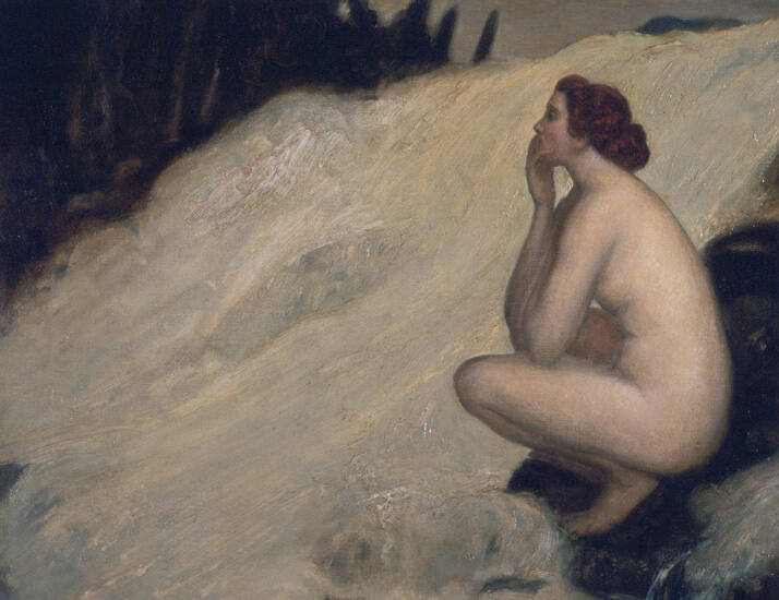Nude by a Waterfall