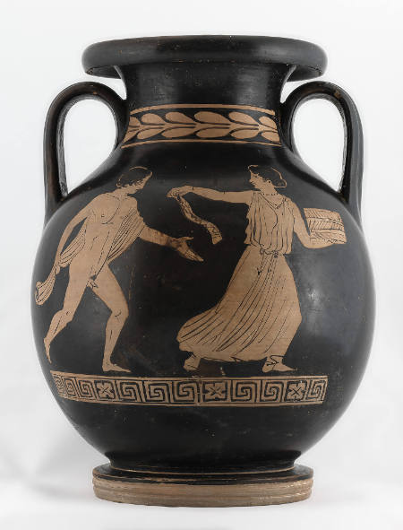 Red-figure pelike with Electra and Orestes at the tomb of their father Agamemnon
