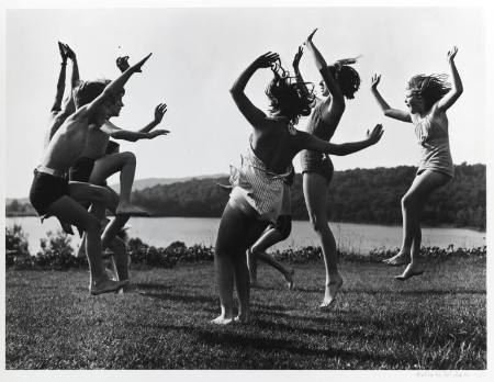 Children dancing by lake (Camp Tree Tops, Lake Placid)