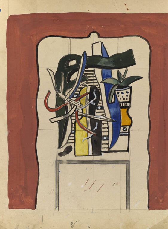 Study for the fireplace mural in Nelson A. Rockefeller's New York apartment