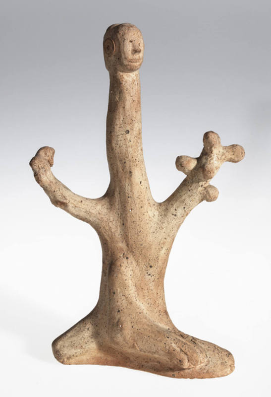Untitled (tree form with double-faced human head, foot, hand, and other forms)