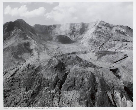 Aerial view: Looking south at Mt. St. Helens crater and lava dome