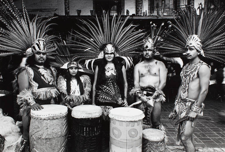 Aztec dancers, Olvera Street, Los Angeles, CA