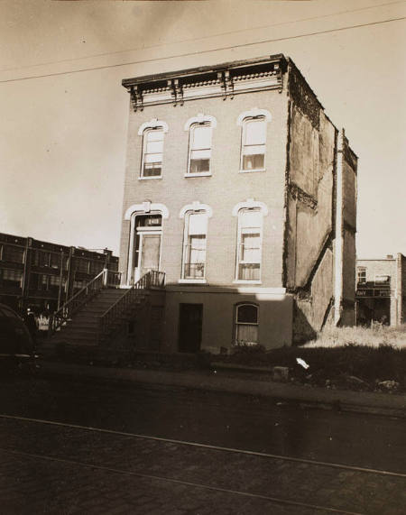 Three story building in shadow, Chicago