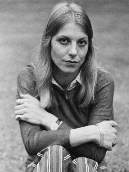 Portrait of a woman in striped pants, sitting, New Haven (?)