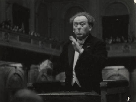 Conductor Dr. William Mengelberg during a performance, Amsterdam