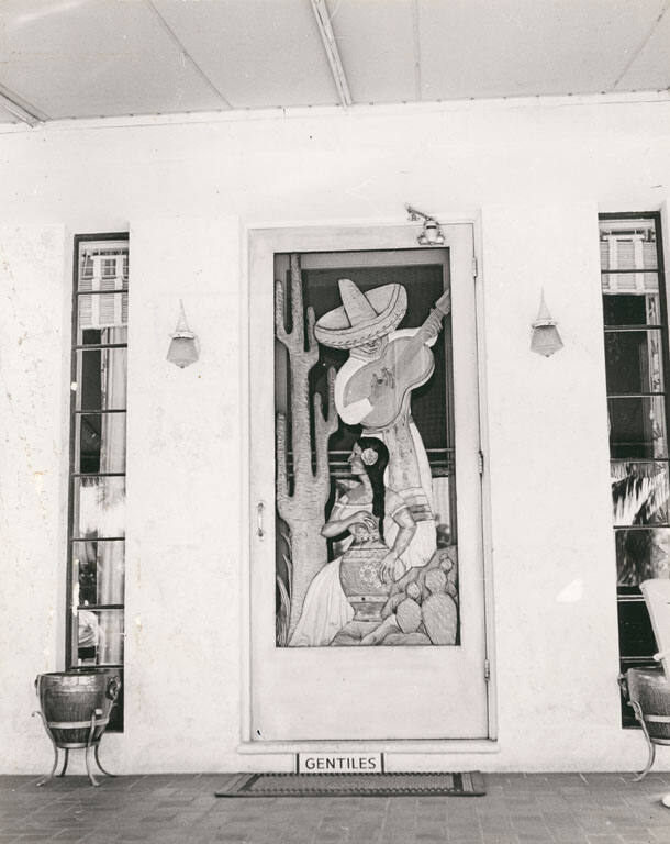 Painting of Mexican scene on 