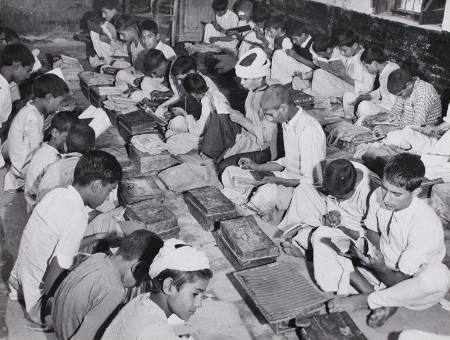 [Boys' school at Burj Attari, Pakistan]