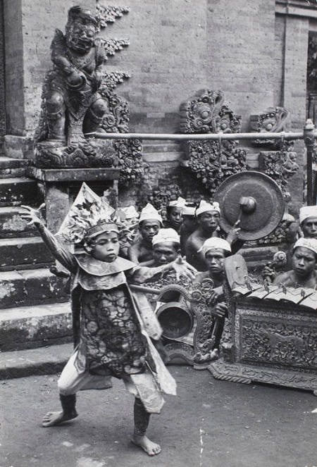 Dancers of the "Dancing Society of Ubud," at a dance sponsored by the local Rajah of Ubud, Bali