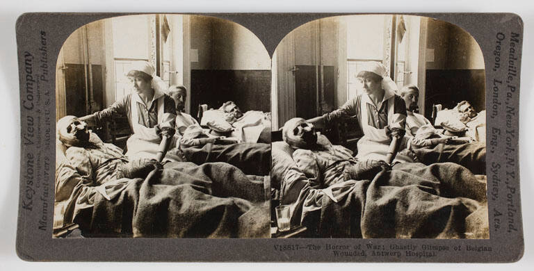 The Horror of War; Ghastly Glimpse of Belgian Wounded, Antwerp Hospital
