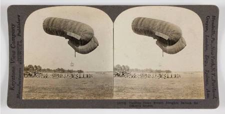 Hauling Down French Dirigible Balloon for Officer's Report