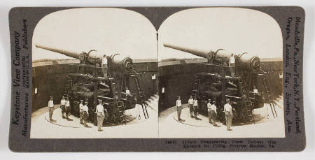 12-inch Disappearing Coast Defense Gun Elevated for Firing, Fortress Monroe, Virginia