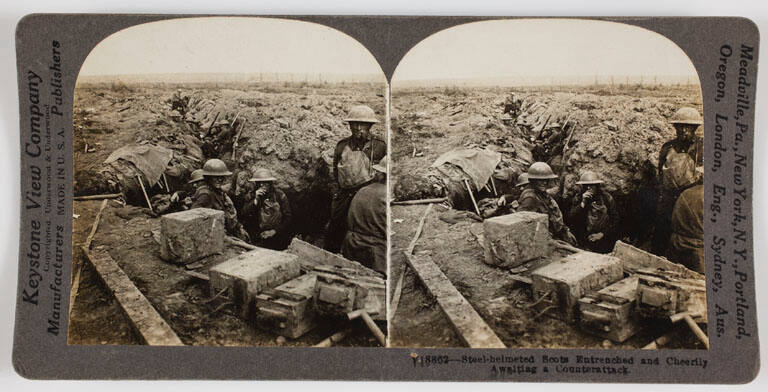 Steel-helmeted Scots Entrenched and Cheerily Awaiting a Counterattack