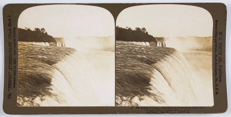 Mighty Niagara-The Brink of the American Falls from Prospect Point, Niagara Falls, U.S.A.