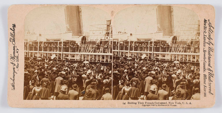 (4) Bidding Their Friends God-speed, New York, U.S.A.