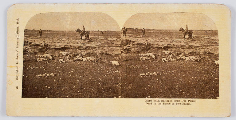 22. Morti nella Battaglia delle Due Palme (Dead in the Battle of Two Palms), from Views for Sterescope, Italo-Turkish War, 1911-1912