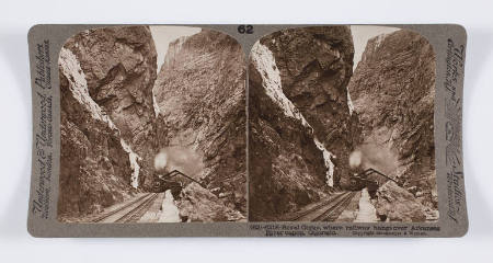 Royal Gorge, where railway hangs over Arkansas River canyon, Colorado
