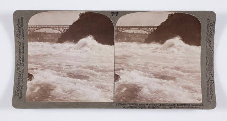 Wild waters of the Great Lakes hurrying seaward, Whirlpool rapids, Niagara