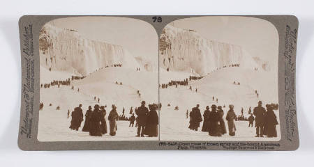 Great mass of frozen spray and ice-bound American Falls, Niagara