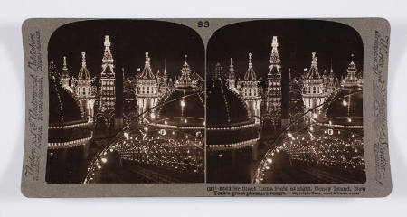 Brilliant Luna Park at night, Coney Island, New York's great pleasure resort