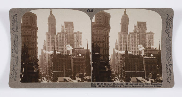 Singer Building (47 stories) and City Investing Bldg. (13 acres floor), N.Y.
