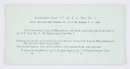 Explanation Card "3" for U.S. Tour No. 2.