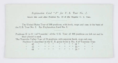 Explanation Card "4" for U.S. Tour No. 2.