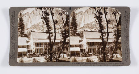 Amidst Yosemite's charms—Sentinel Hotel, looking N. across valley to Yosemite Falls, Cal.