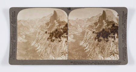 From Glacier Point, over Mirror Lake, Half Dome and Clouds Rest, Yosemite Valley, Cal.