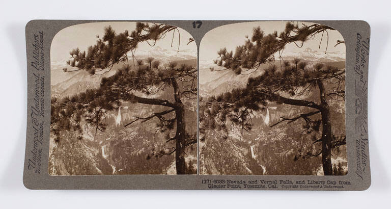 Nevada and Vernal Falls, and Liberty Cap from Glacier Point, Yosemite, Cal.