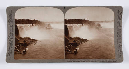 General View of the Falls from the new steel bridge—Maid of the Mist at landing—Niagara, U.S.A.
