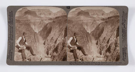 Down the Granite Gorge of the Colorado (1200 ft. deep) from Pyrites Point, Grand Canyon of Ariz.