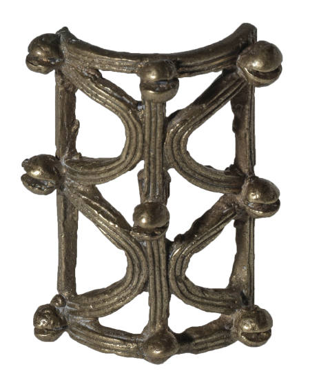 Goldweight in the form of a shield with nine protruding balls