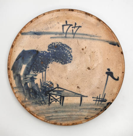 Oil plate (aburazara) with landscape design