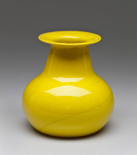 Second of a pair of brightly colored vases