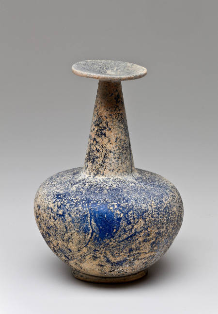 Blue tall-necked flask