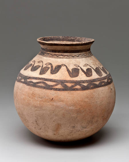 Painted vessel with birds