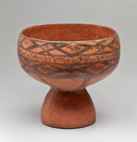 Footed bowl with painted decoration