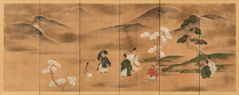 Japanese Noblemen in a Landscape